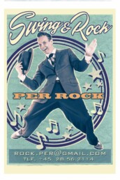 Plakat med en dansende Per Rock
